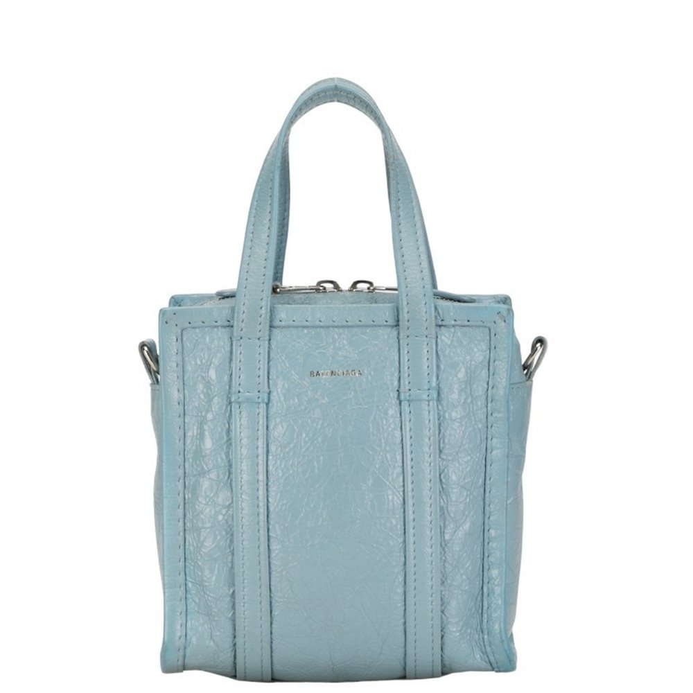 Balenciaga Bazaar Shopper XXS Handbag Shoulder Bag 513988 Baby Blue Leather W... - Picture 2 of 10